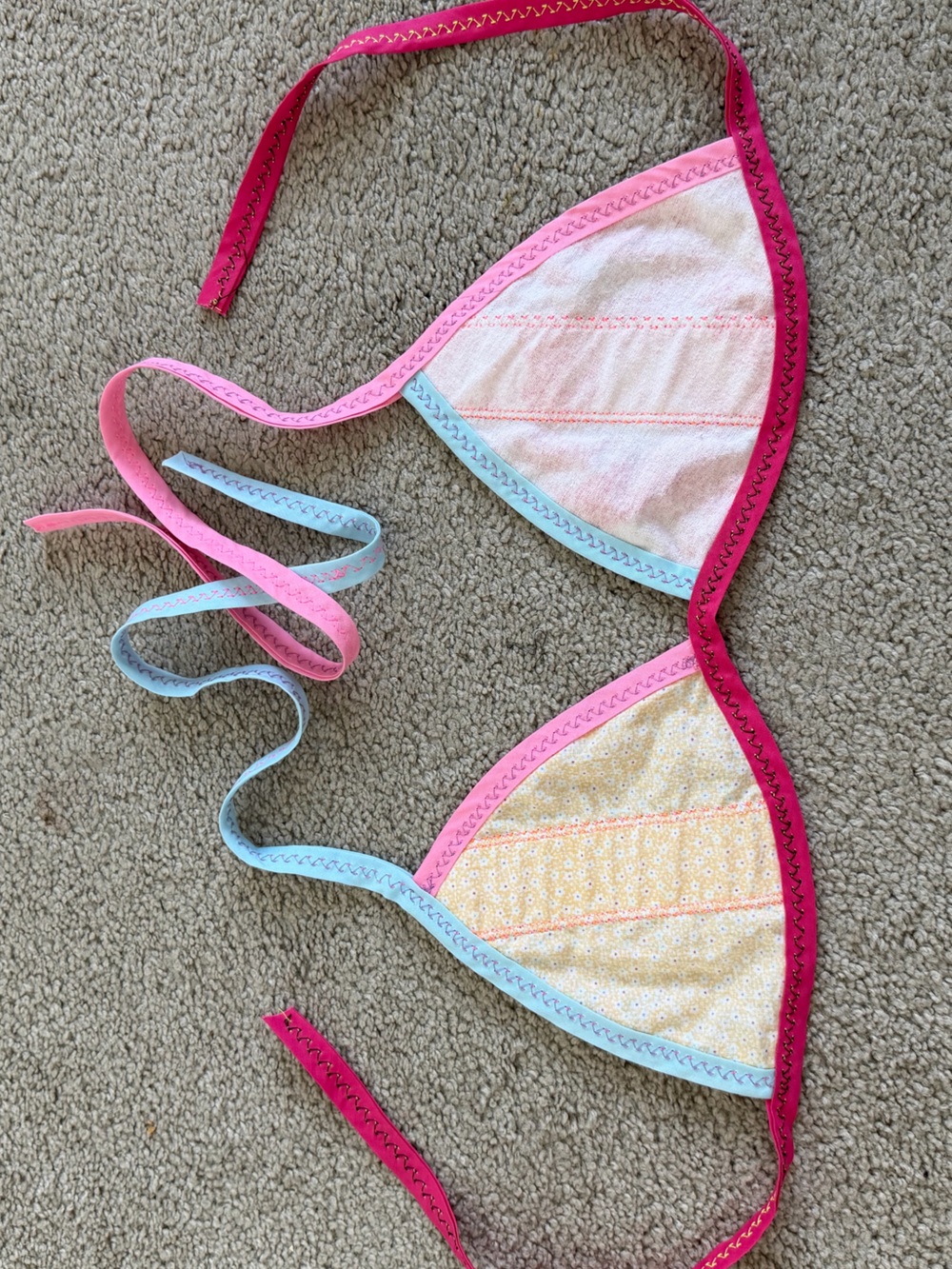 Hand Made Patchwork Triangle Top - Picture 5 of 5